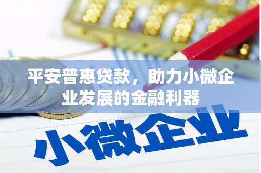 怀远平安普惠贷款，助力小微企业发展的金融利器