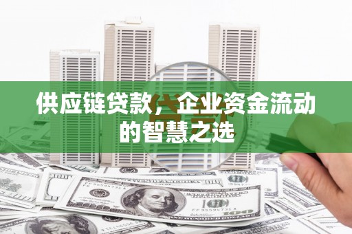 怀远供应链贷款，企业资金流动的智慧之选