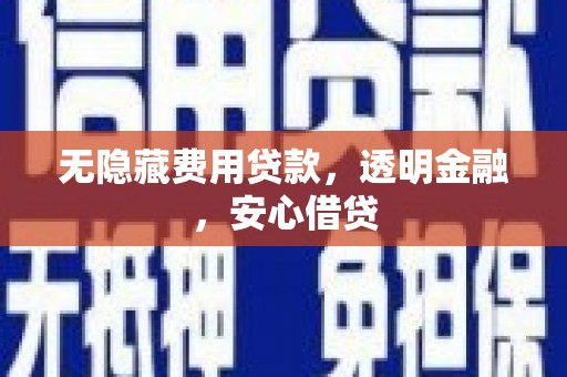 怀远无隐藏费用贷款，透明金融，安心借贷