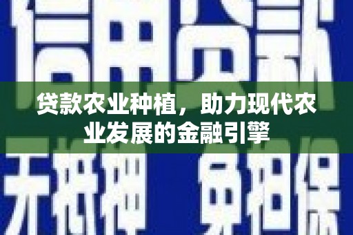 怀远贷款农业种植，助力现代农业发展的金融引擎
