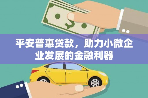 怀远平安普惠贷款，助力小微企业发展的金融利器